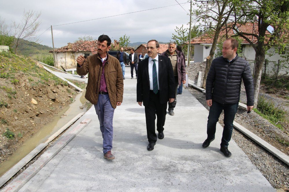 Bafra’da Beton Yol Çalışması