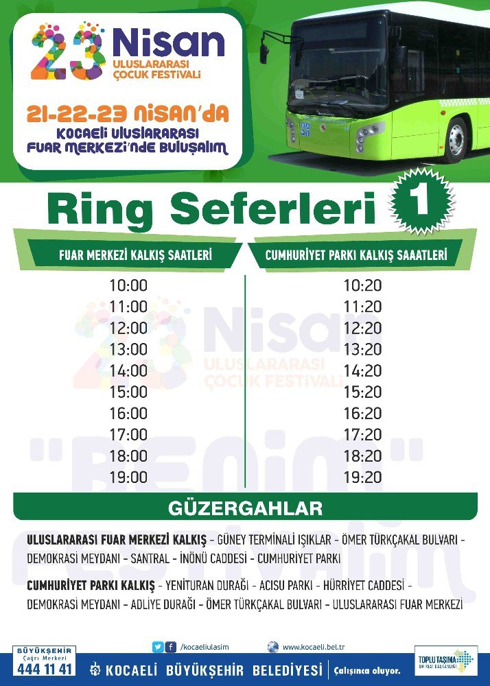 23 Nisan Uluslararası Çocuk Festivali İçin Ring Seferleri