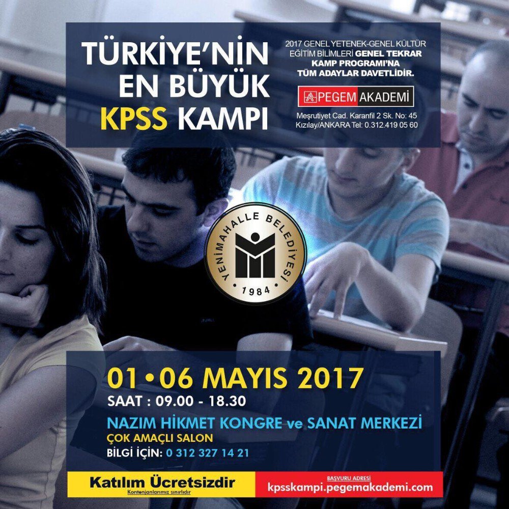 Yenimahalle Belediyesinden Öğretmen Ve Memur Adaylarına Ücretsiz Kpss Kampı