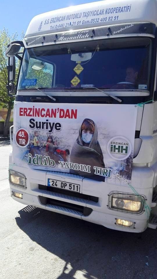 Erzincan’dan İdlib’e Yardım