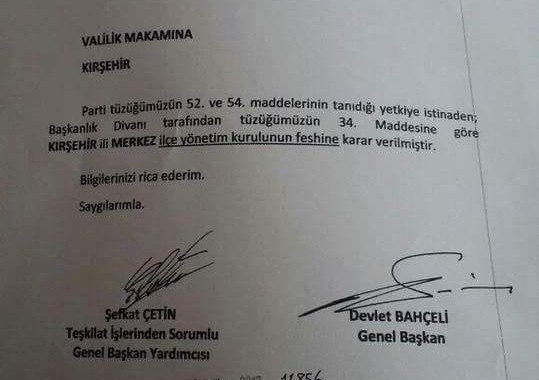 Mhp Kırşehir İl Başkanı Arif Ekici, "3 İlçenin Seçimleri Genel Merkez Tarafından İncelenecek"