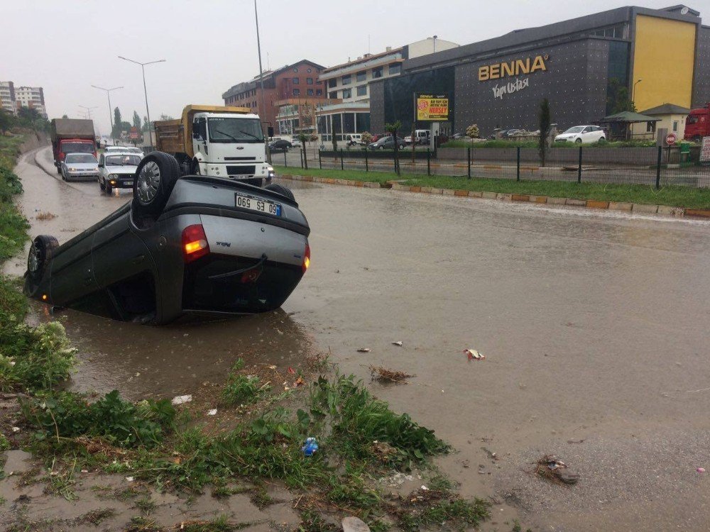 Tokat’ta Otomobil Takla Attı: 1 Yaralı