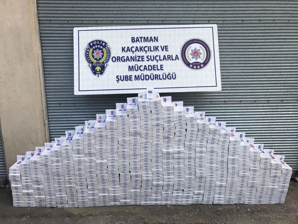 Batman’da Piyasa Değeri 117 Bin Lira Olan Kaçak Sigara Ele Geçirildi