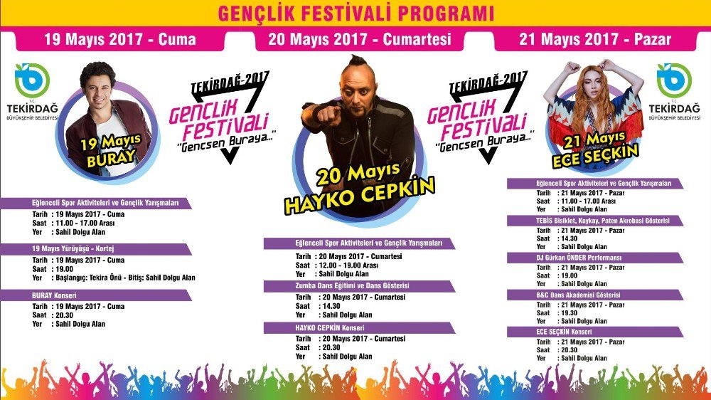 Tekirdağ’da Gençlik Festivali Düzenlenecek