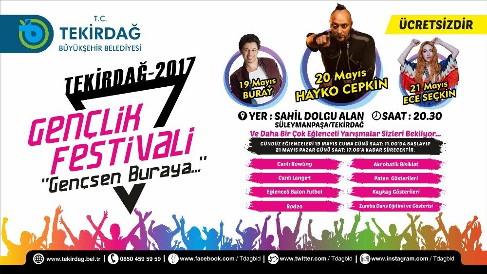 Tekirdağ’da Gençlik Festivali Düzenlenecek