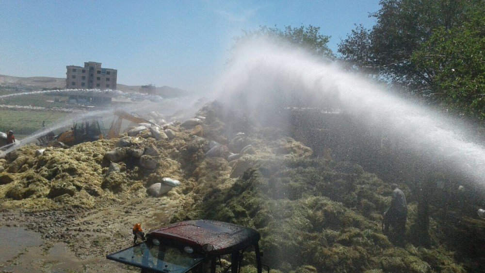 Şanlıurfa’da Saman Yığını Alev Aldı