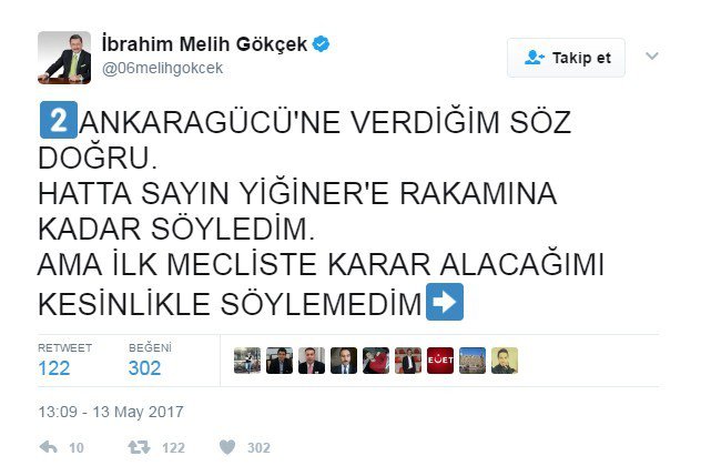 Başkan Gökçek’ten Ankaragücü’ne Yardım Açıklaması