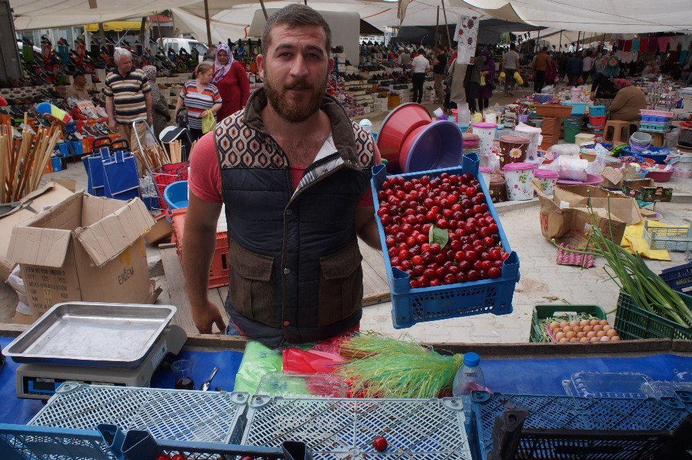 Lapseki Kirazı 15 Liradan Tezgahta