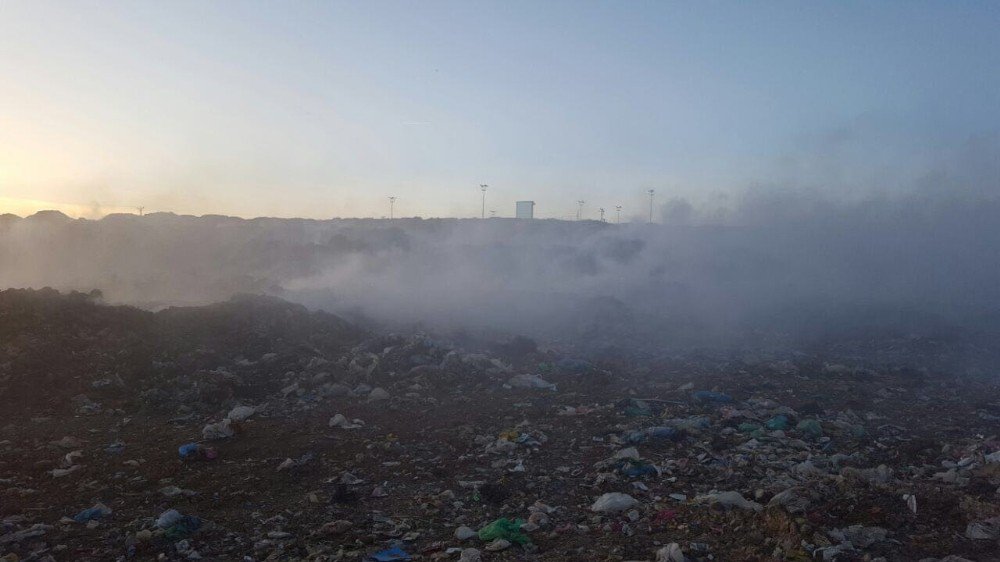 Nusaybin’de Çöp Depolama Sahasında Yangın Çıktı