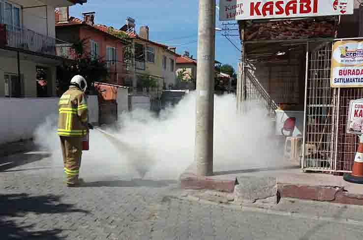 Burhaniye’de Alev Alan Tüp Paniği