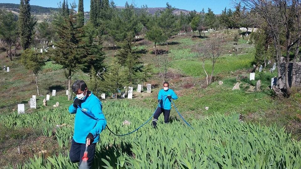 Gördes’in Mezarlıkları İlaçlanıyor