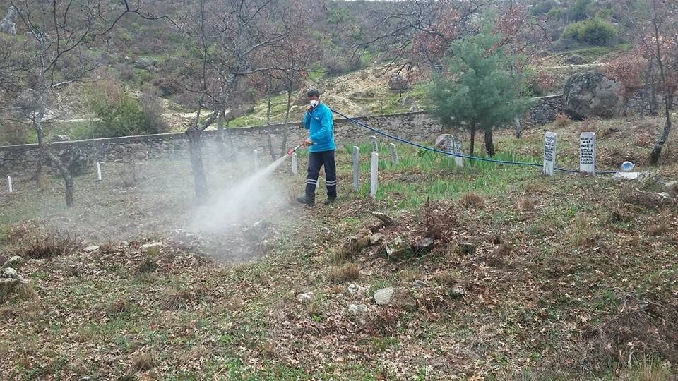 Gördes’in Mezarlıkları İlaçlanıyor