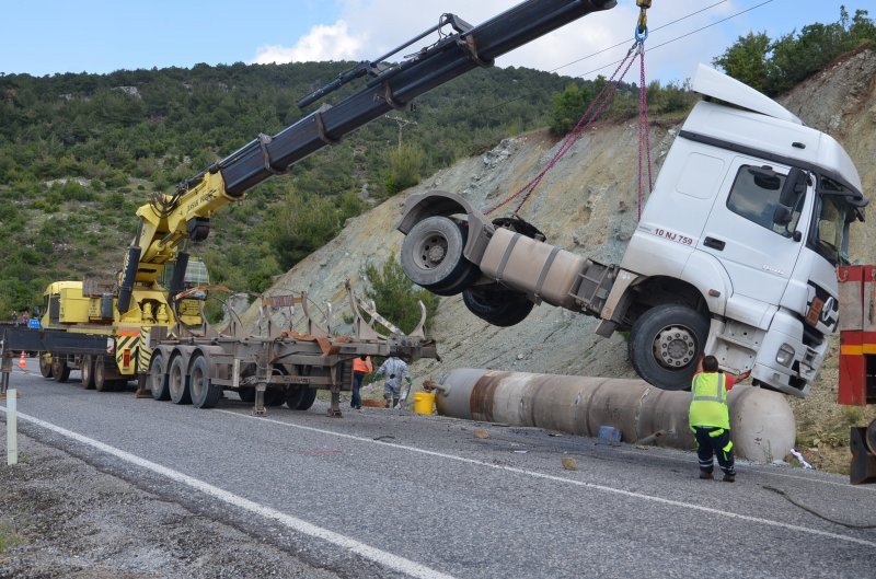 Manisa’da Asit Yüklü Tanker Devrildi