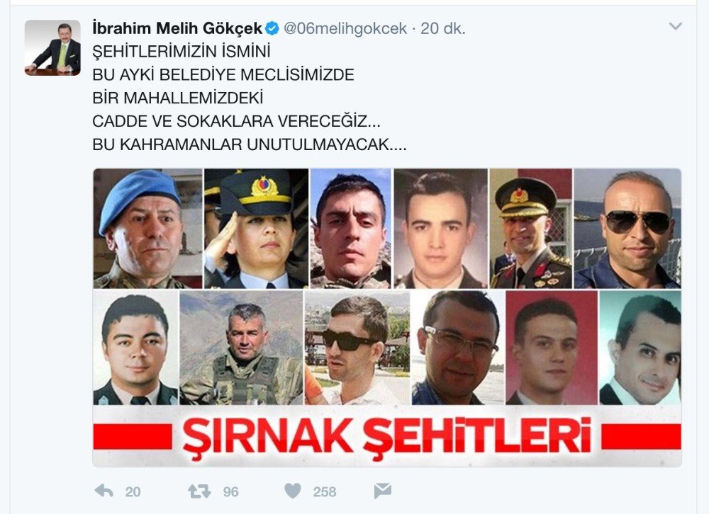 Büyükşehir, Şehitlerin İsmini Yaşatacak