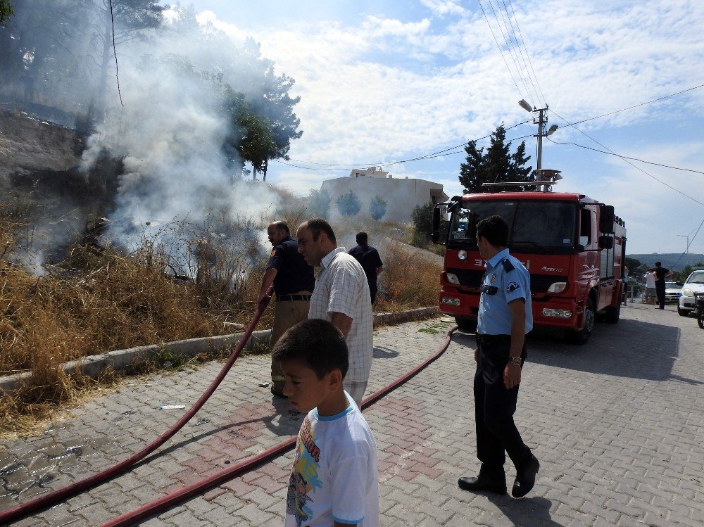 Çeşme’de Yangın Paniği