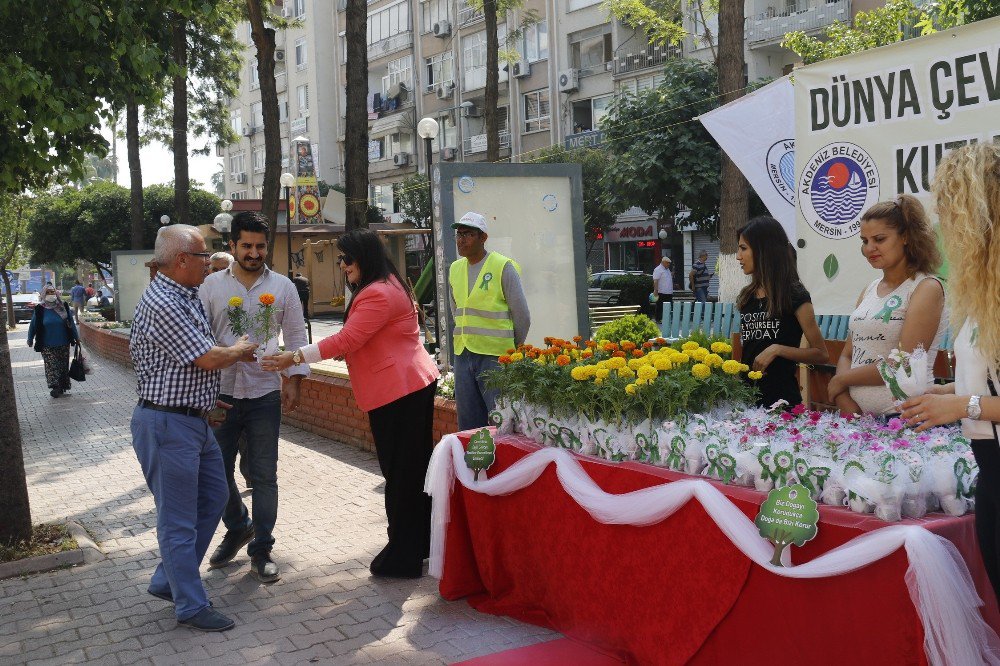 Akdeniz Belediyesi Çiçek Fidesi Dağıttı