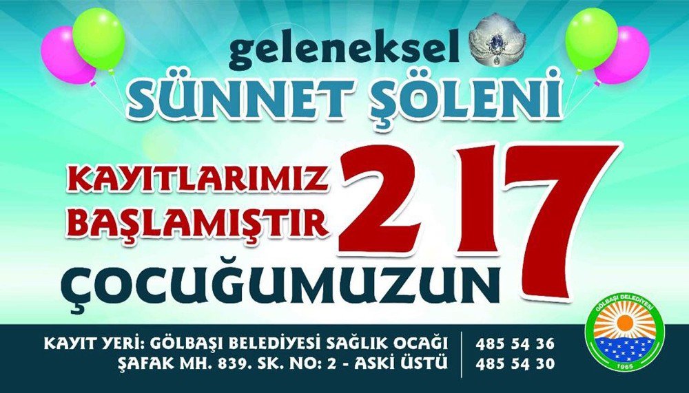 Gölbaşı Belediyesi 2017 Yılında 217 Çocuğu Sünnet Ettirecek