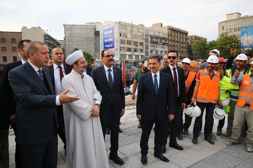 Cumhurbaşkanı Erdoğan, Ulus İtfaiye Meydanı Camii’ni İnceledi