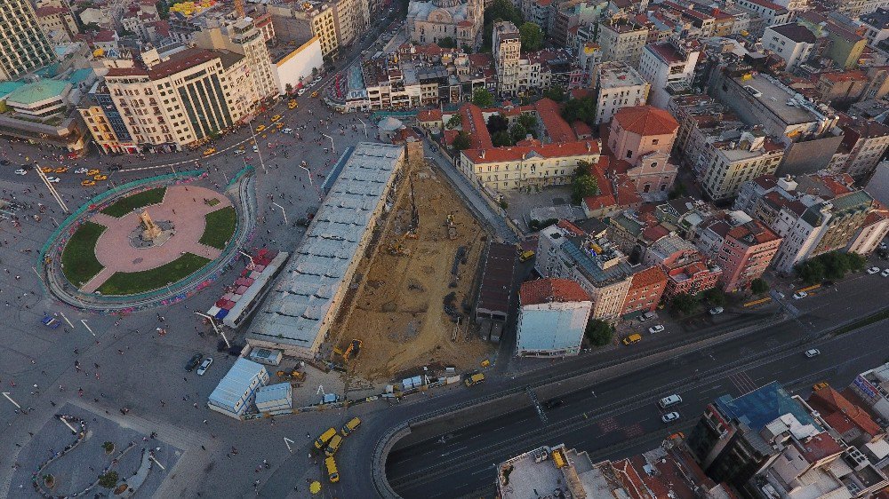 Taksim Cami’nin İnşaat Çalışmalarındaki Son Durum Havadan Görüntülendi