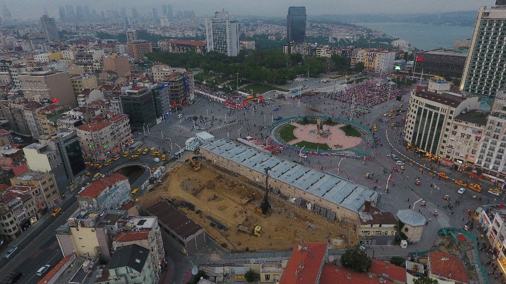 Taksim Cami’nin İnşaat Çalışmalarındaki Son Durum Havadan Görüntülendi