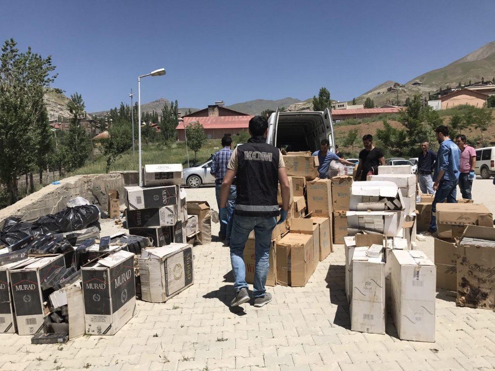 Hakkari’de 67 Bin 500 Paket Kaçak Sigara Ele Geçirildi