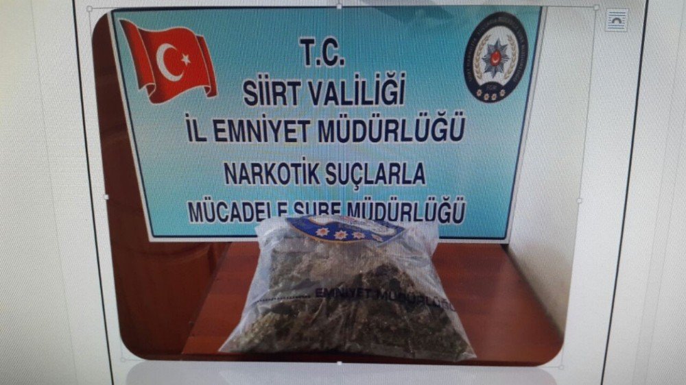 Siirt’te 1 Kilo 525 Gram Esrar Ele Geçirildi