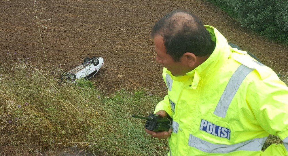 Samsun’da Otomobil Tarlaya Yuvarlandı: 1 Yaralı