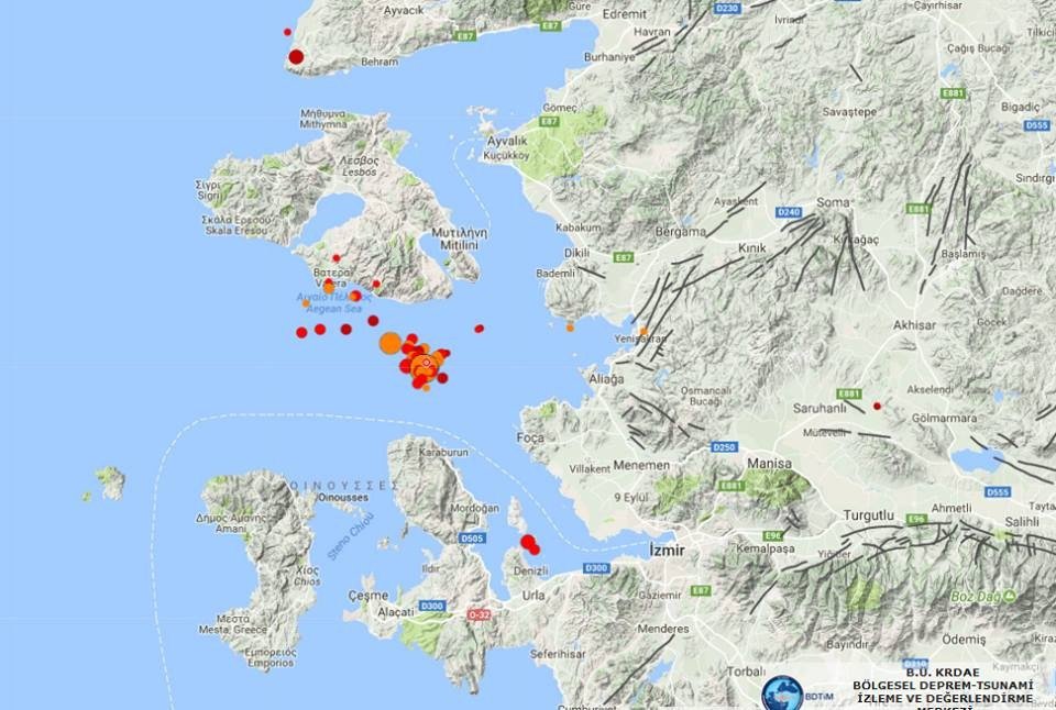 Ege Denizinde Korkutan Deprem