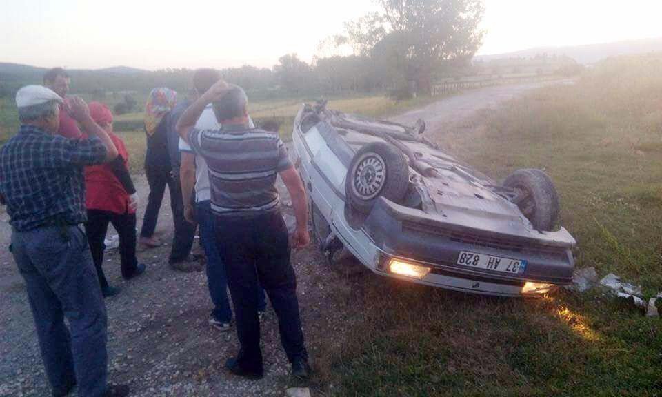 Direksiyonda Uyudu, Otomobil Takla Attı: 1 Yaralı