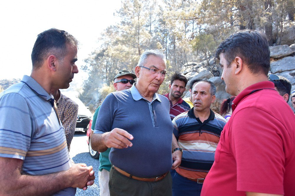 Deniz Baykal, Alanya’da Yangında Zarar Gören Alanları Gezdi