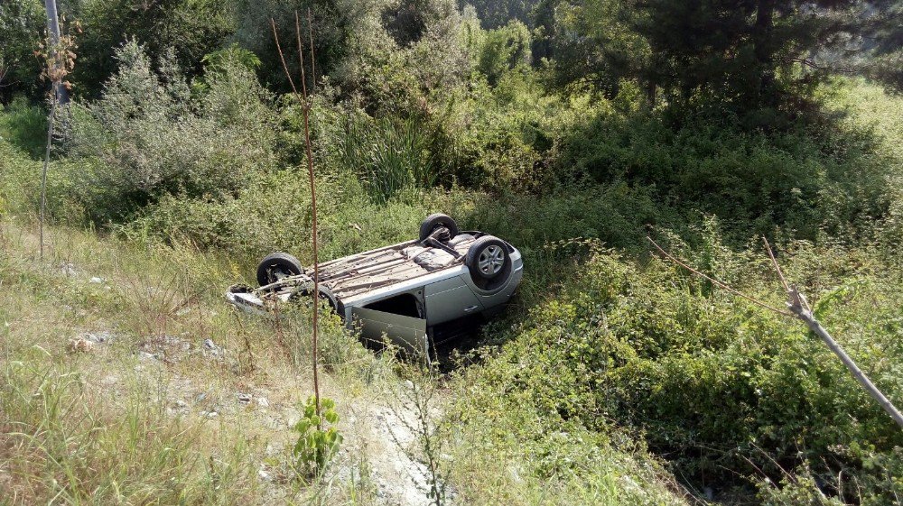 Sakarya’da Araç Şarampole Yuvarlandı: 1 Yaralı