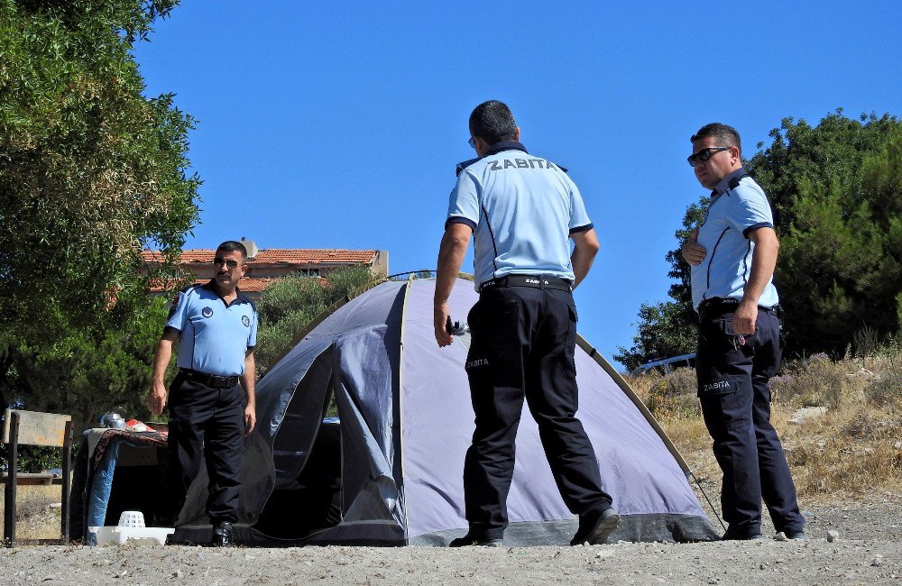 Çeşme’de Hurdacılara Çadır Operasyonu