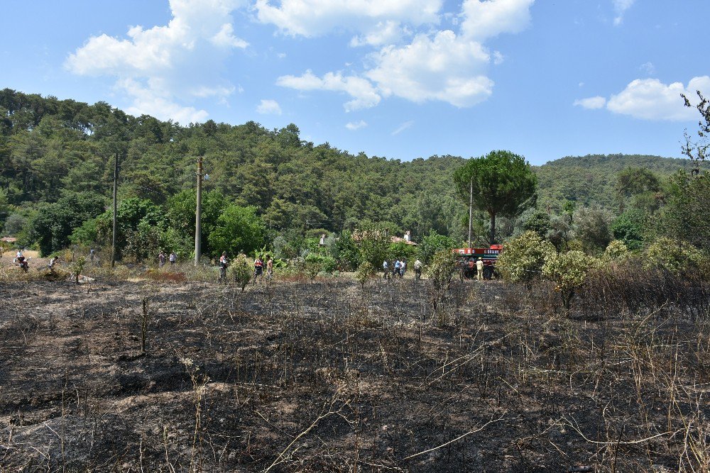 Marmaris’te Arazi Yangını Büyümeden Söndürüldü