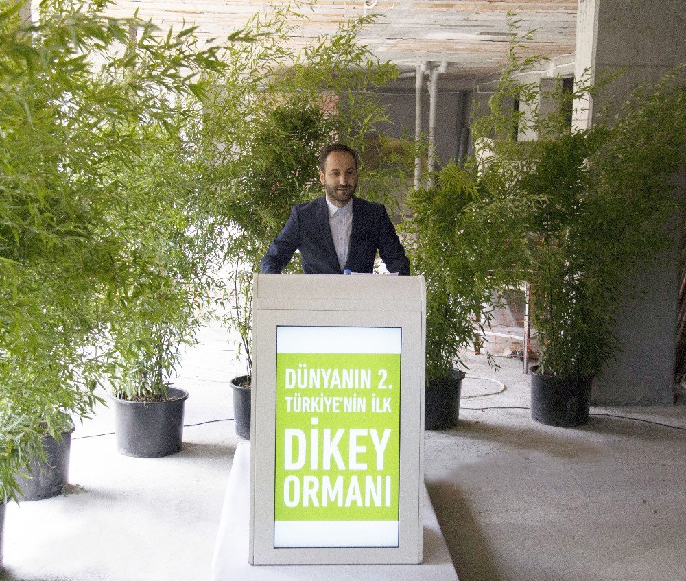 ‘Dikey Orman’ın İlk Ağacı 40 Metre Yüksekliğe Dikildi