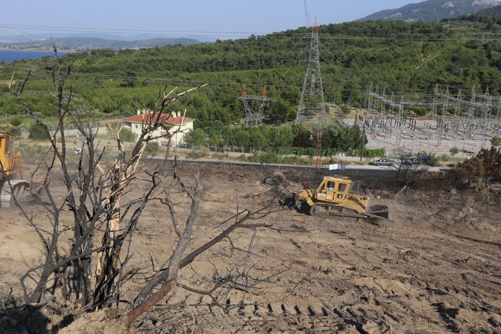 Orman Ve Su İşleri Bakanlığı İzmir’deki Yangın Sahasında Temizlik Çalışmalarına Şimdiden Başladı