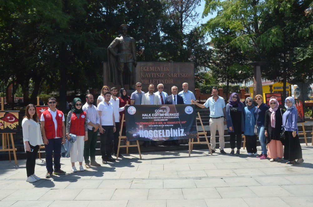 Çorlu Halk Eğitimi Merkezi’nden 15 Temmuz Sergisi