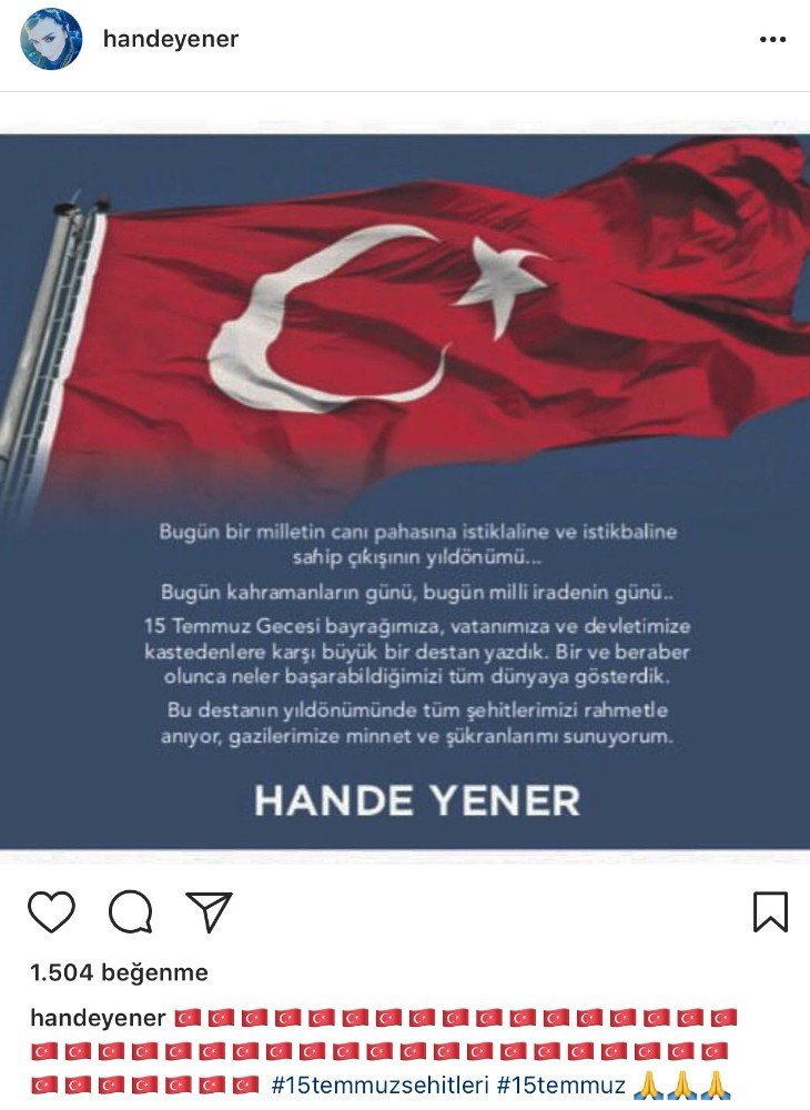 Ünlüler ’15 Temmuz’u Unutmadı