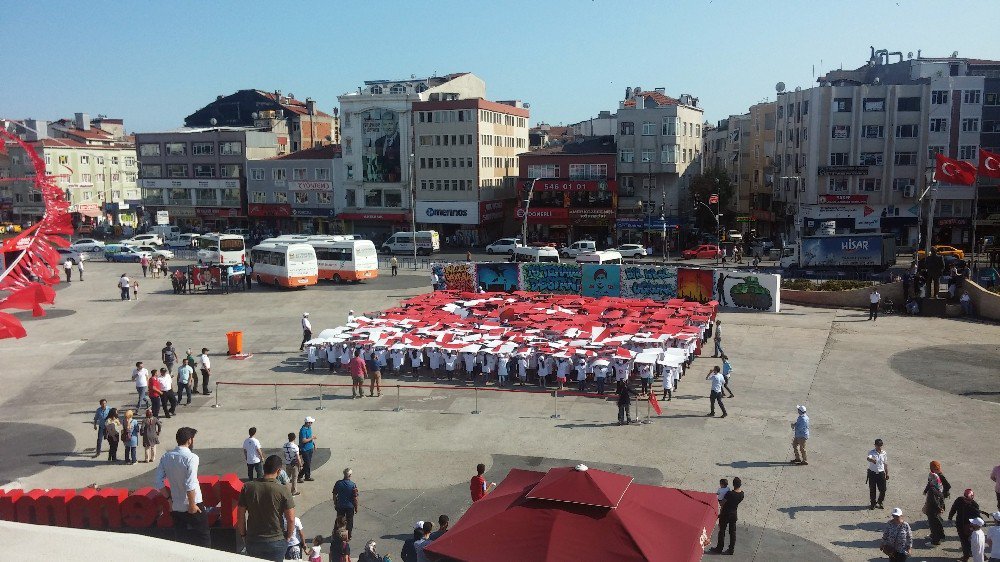 15 Temmuz Temalı Canlı Resim Havadan Görüntülendi