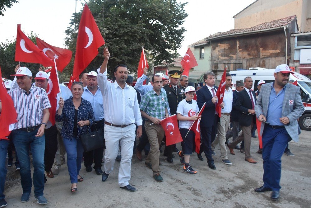 Malkara’da Demokrasi Ve Milli Birlik Yürüyüşü