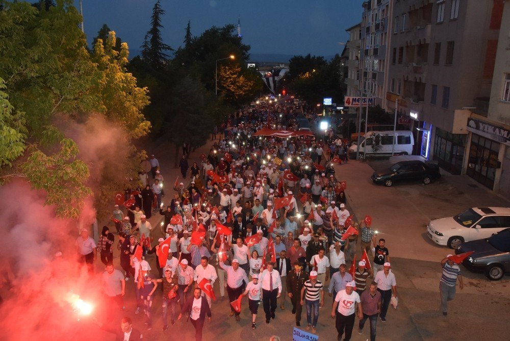 Malkara’da Demokrasi Ve Milli Birlik Yürüyüşü