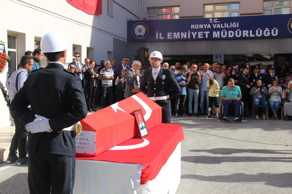 Şehit Polis Memuru İçin Konya Emniyet Müdürlüğünde Tören Düzenlendi