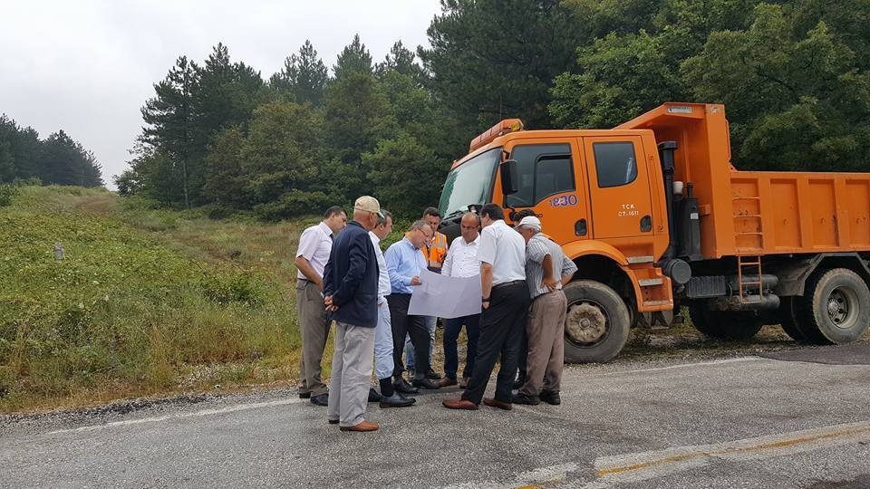 Başkan Yalçın, Ahı Dağı Yolundaki Çalışmaları İnceledi