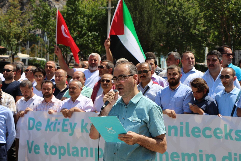 Amasyalılardan İsrail’e Mescid-i Aksa Protestosu