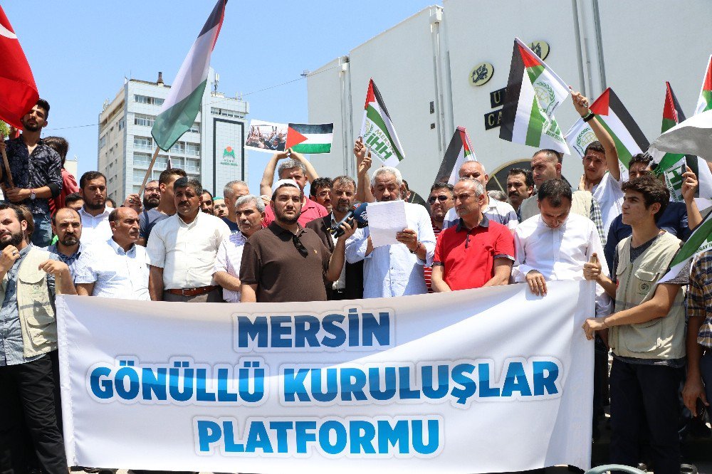 Mescid-i Aksa’nın İbadete Kapatılması Mersin’de Protesto Edildi