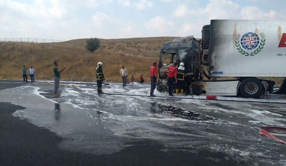 Tır, Adana Otoyolunda Alev Alev Yandı