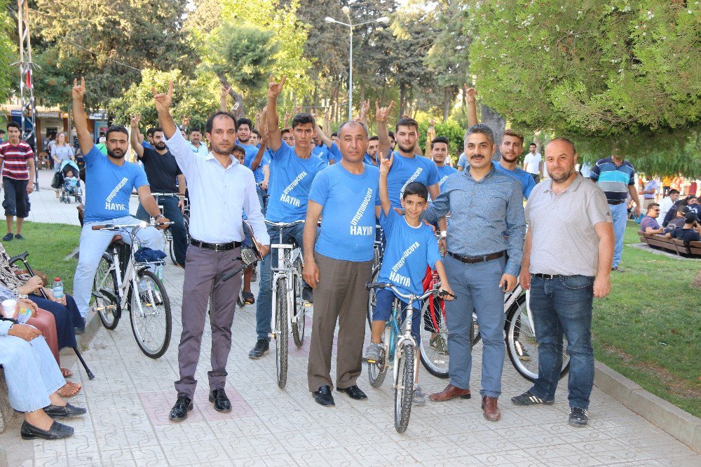 Ülkü Ocaklı Gençler Pedal Çevirerek Uyuşturucuya ’Hayır’ Dedi