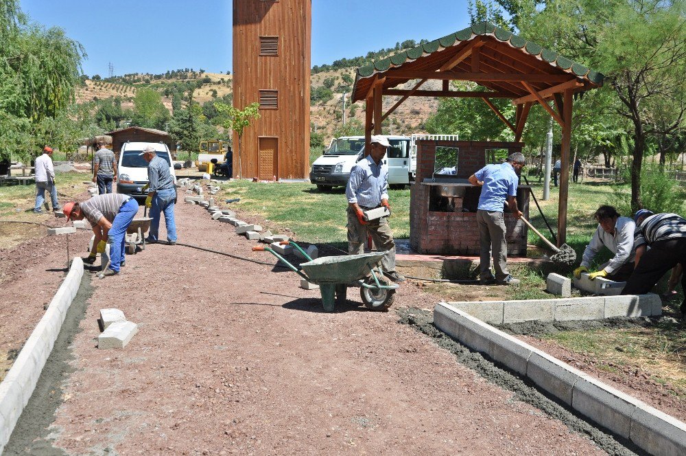 Doğa Parkında Kaldırım Çalışması