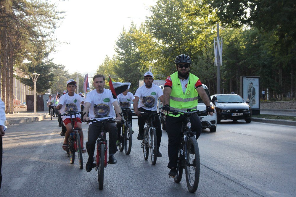 Elazığ’da Mescid-i Aksa için pedal çevirdiler