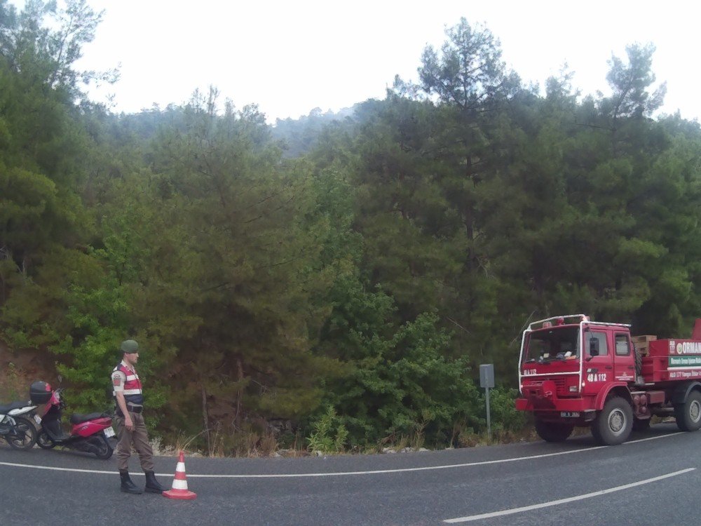 Marmaris’te yıldırım düşmesi sonucu çıkan yangın söndürüldü