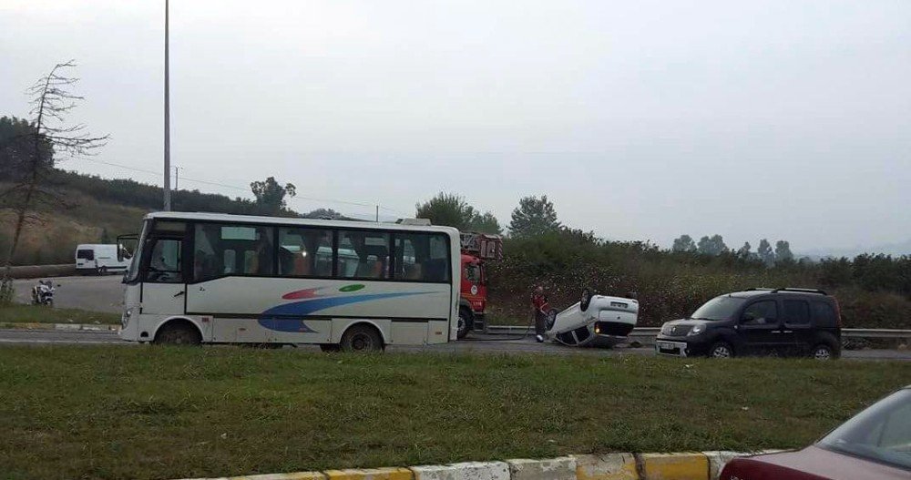 Sakarya’da otomobil takla attı: 1 yaralı